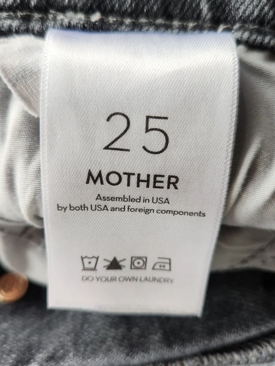 MOTHER Superior Women's Jeans 25 The Ditcher Crop Shadow Dancing Gray Wash - Picture 6 of 12